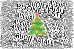 Biglietto auguri buon Natale albero