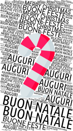 Biglietto auguri buon Natale caramella - immagine 2