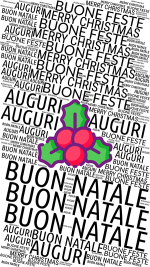 Biglietto auguri buon Natale agrifoglio - immagine 2