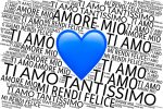 Biglietto auguri ti amo cuore blu
