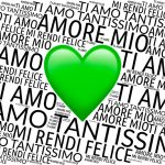 Green heart I love you greeting card