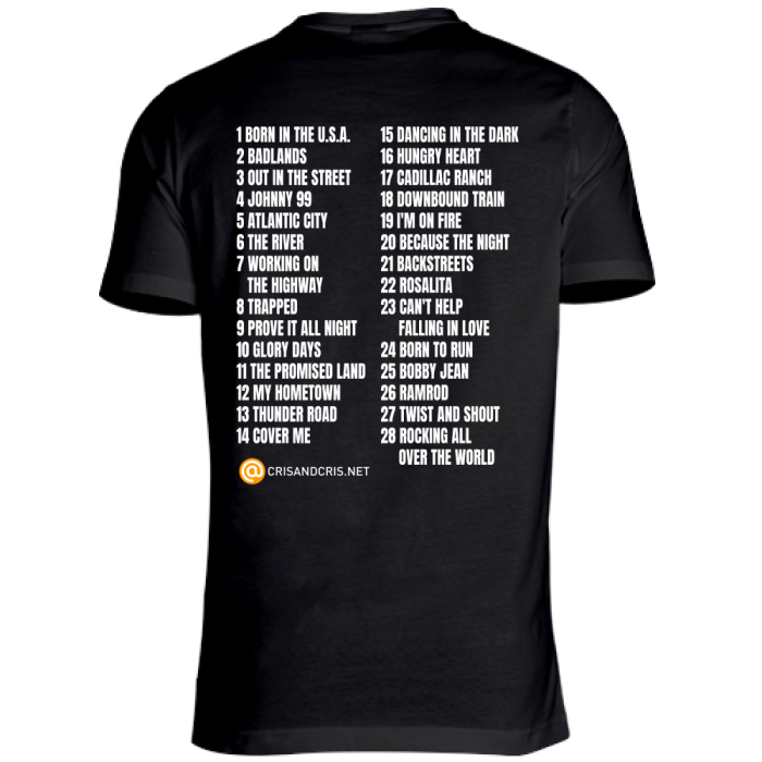 idea-regalo-maglia-Bruce-Springsteen-Scalette-concerti-Back-black Bruce Jersey 21-06-1985 Born in the USA Concert Lineups - Image 2
