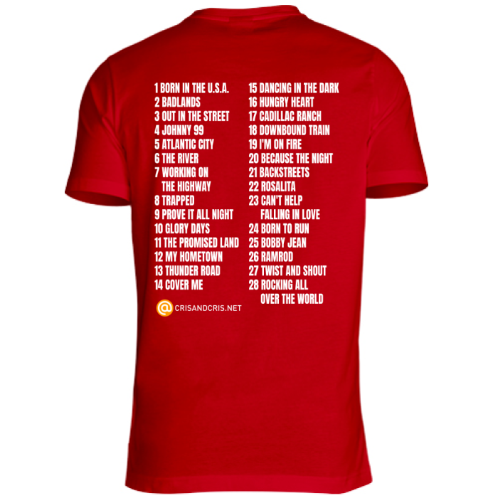 idea-regalo-maglia-Bruce-Springsteen-Scalette-concerti-Back-red Bruce Jersey 21-06-1985 Born in the USA Concert Lineups - Image 7
