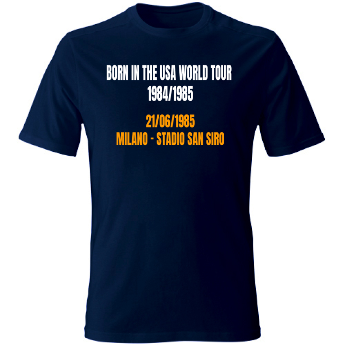 idea-regalo-maglia-Bruce-Springsteen-Scalette-concerti-Front-navy Bruce Jersey 21-06-1985 Born in the USA Concert Lineups - Image 3