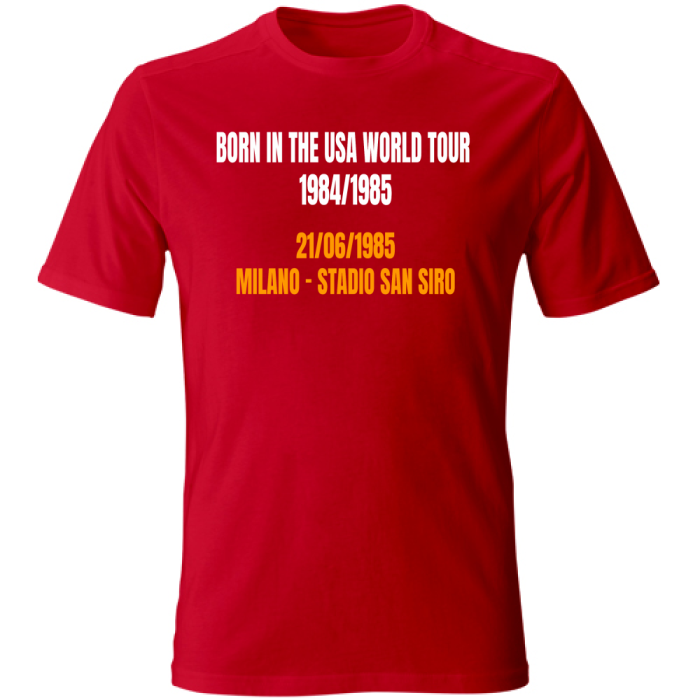 idea-regalo-maglia-Bruce-Springsteen-Scalette-concerti-Front-red Bruce Jersey 21-06-1985 Born in the USA Concert Lineups - Image 6