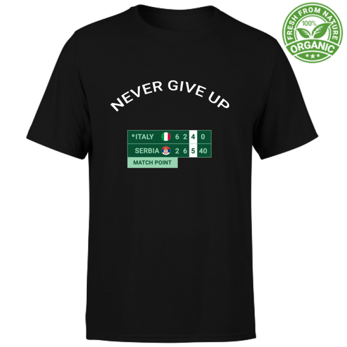 idea_regalo_maglia_sinner_motivazionale_Front-black Sinner Never Give Up T-shirt - Image 4