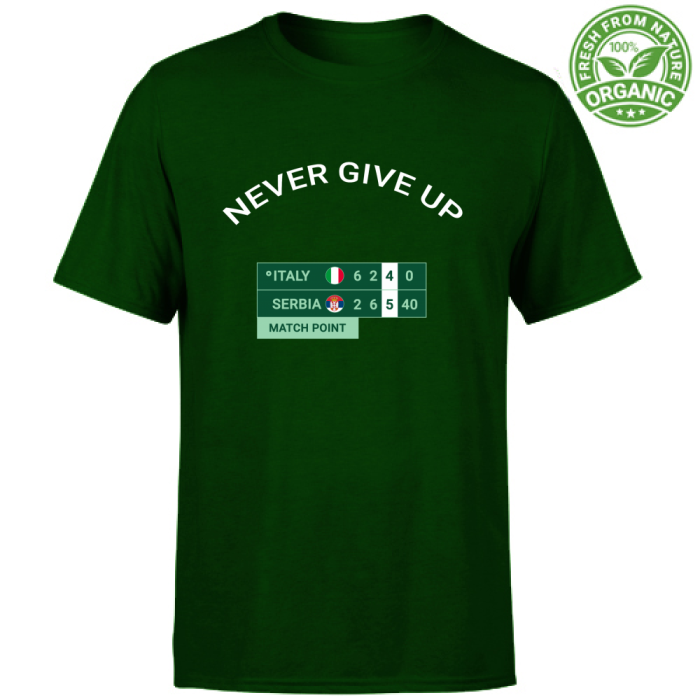 idea_regalo_maglia_sinner_motivazionale_Front-bottlegreen Sinner Never Give Up T-shirt - Image 6