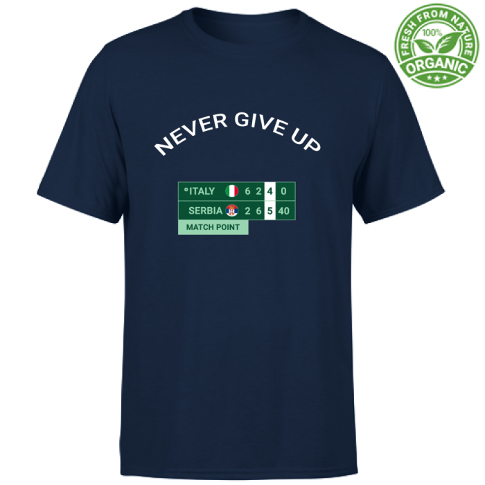 idea_regalo_maglia_sinner_motivazionale_Front-navy Sinner Never Give Up T-shirt - Image 10