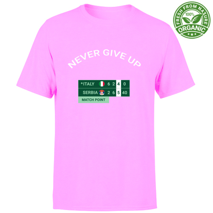 idea_regalo_maglia_sinner_motivazionale_Front-orchid Sinner Never Give Up T-shirt - Image 3