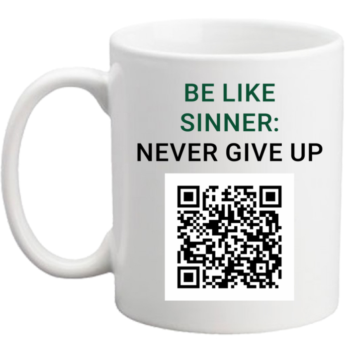 idea_regalo_tazza_sinner_never_give_up_retro dea_regalo_tazza_sinner_never_give_up
