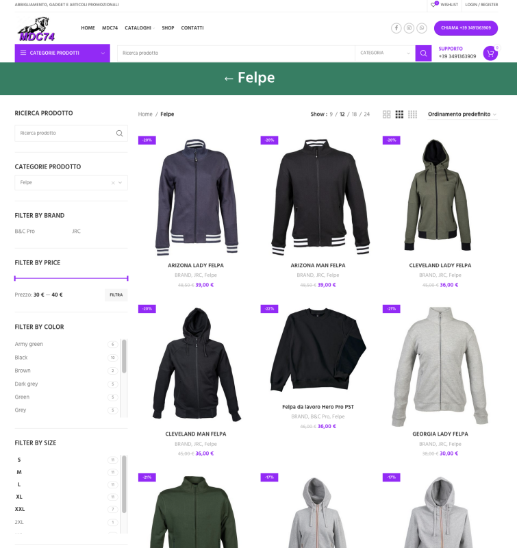 sito web e-commerce mdc74